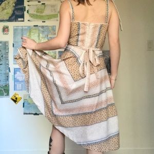 Vintage 70s, prairie style cotton dress